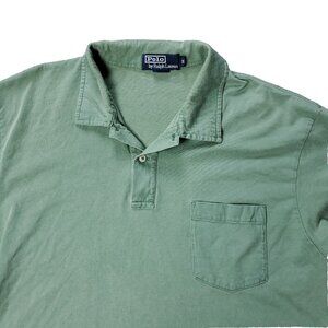 Vintage Polo Ralph Lauren Shirt Mens XL X Large Short Sleeve Green Chest Pocket